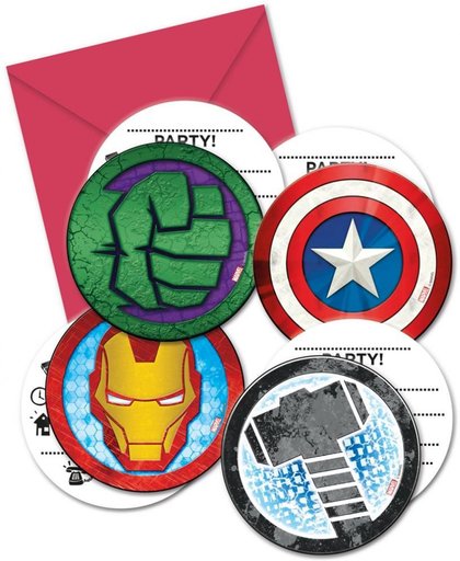 Avengers Uitnodigingen Mighty 6 stuks