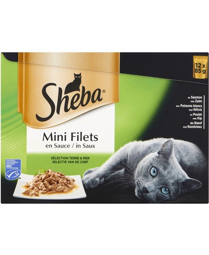 Sheba Multipack Mini Filets Chef Pouch 12x85 g