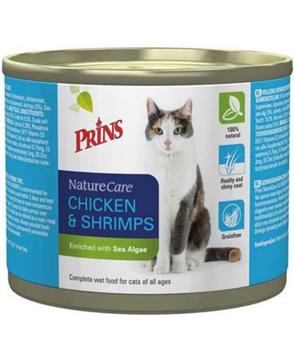 Prins naturecare cat kip/garnaal kattenvoer 2x200 gr