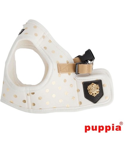Puppia tuigje harness B Modern Dotty creme/goud maat L