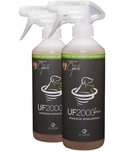 Ecodor Urinegeur Verwijderaar - UF 2000 voor huisdieren - 2 x 500 ml