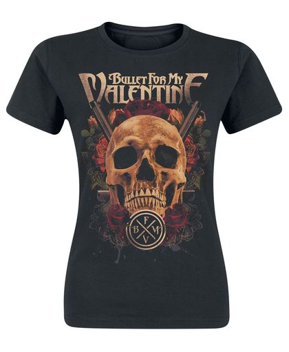 Bullet For My Valentine Pistol Skull Girls shirt zwart