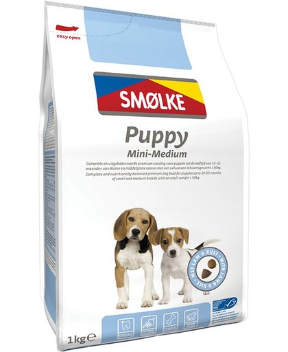 Smolke Puppy Mini/Medium Hondenvoer - Bevat ook Lam en Rijst - 4 St à 1 kg