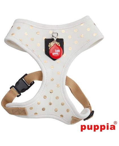 Puppia tuigje harness A Modern Dotty creme/goud maat L
