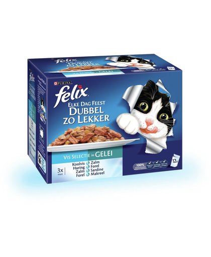 FELIX Dubbel zo Lekker - Vis - Kattenvoer - 12 x 100 gr
