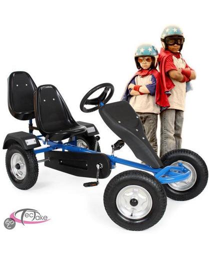 Go Kart Gokart Skelter Trapauto blauw 2 persoons 400770