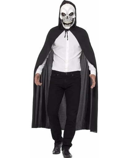 Halloween - Halloween cape met schedel masker - horror verkleedset