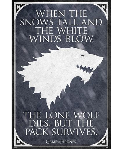 Game of Thrones Lone Wolf Poster meerkleurig