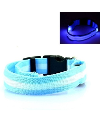LED Halsband BLAUW Oplaadbaar - L