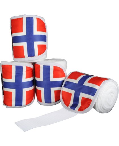 Polarfleecebandages -Flags- Set van 4 Vlag Noorwegen 200 cm