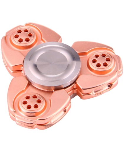 Russia CKF Spiral Fidget Spinner Toy Stress rooducer Anti-Anxiety Toy voor Children en Adults, 4 Minutes Rotation Time,  Steel Beads Bearing + Zinc Alloy materiaal, Three Leaves(Rose Gold)
