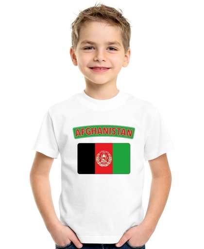 Afghanistan t-shirt met Afghaanse vlag wit kinderen XS (110-116)