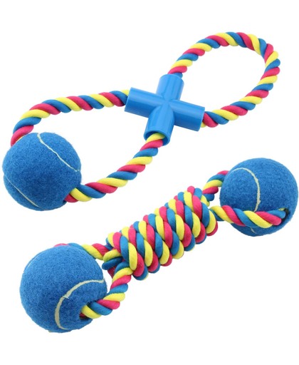 Hondenspeelgoed Tennisbal Aan Touw - Honden - bal - speeltjes - 2 stuks