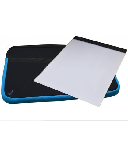 Hoes voor de A4 maat Lightpad in sterk neopreen, sleeve-case-tas-opbergtas voor de A4 maat LED licht Lichtbak / Tekentafel / Lichttafel / Lightpad / Lichtbox / Lightbox (Diamond Painting), zwart , mer