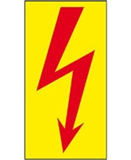 Waarschuwingssticker 'Gevaar voor elektrische spanning', 50 x 100 mm , rood