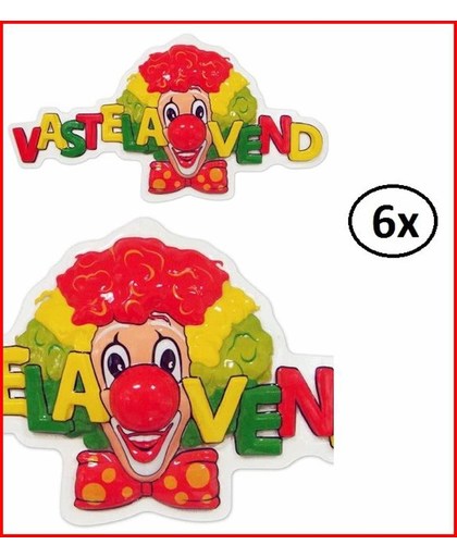 6x Clowndeco vastelaovend 55x26 cm