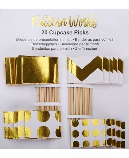 Pattern Works Cupcake Picks Gold (20 stuks)
