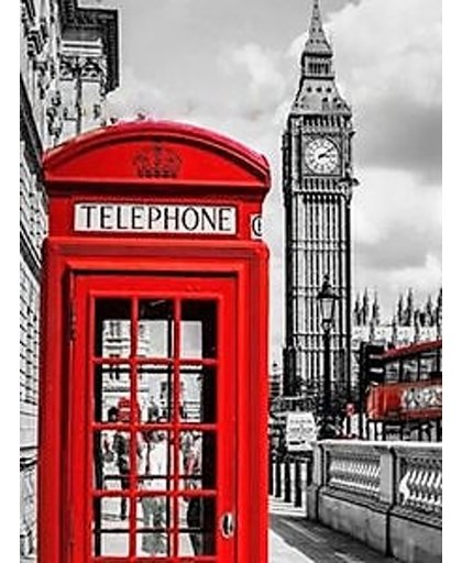 Diamond painting pakket - Rode telefooncel bij de big ben in Londen 45X60