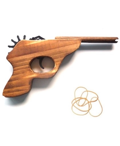 Elastiekjes Pistool Revolver van hout