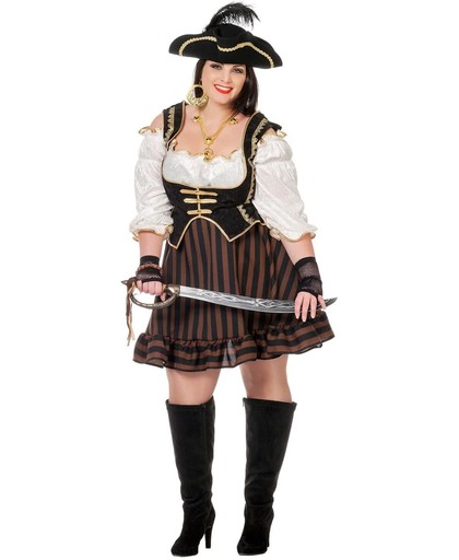 Piraten jurk bruin voor dame