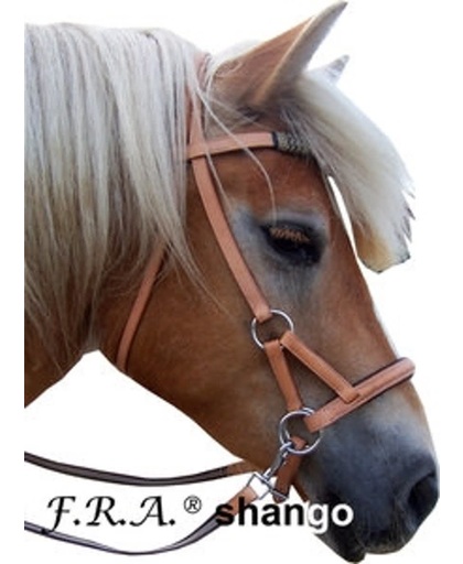 F.R.A. shango / bitl. hoofdstel-side pull (syst.3) natural leder western look paard