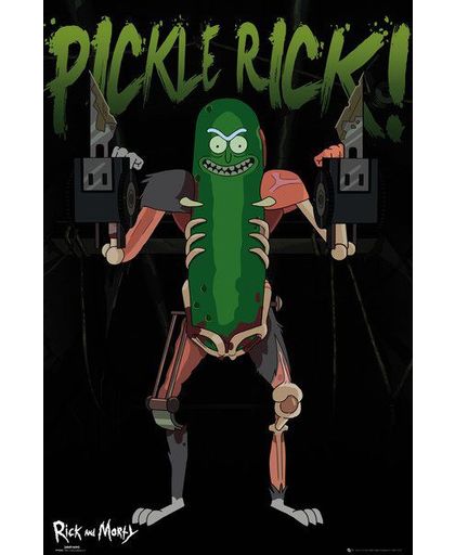 Rick And Morty Pickle Rick Poster meerkleurig