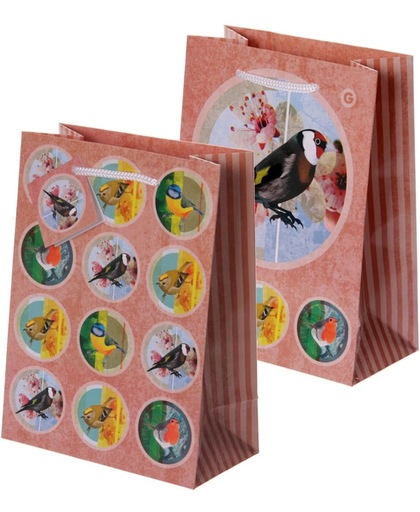 3 x Kleurrijke Britse vogels Print Gift Bag / Cadeautasje