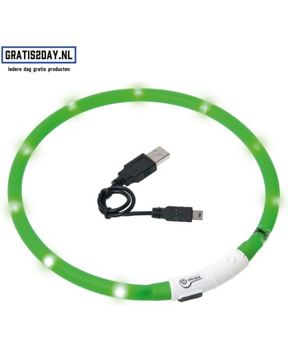 LED Lichtgevende halsband - USB oplaadbare Honden / katten halsband | Groen 20 - 70 CM