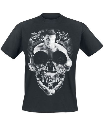 Mike Tyson Skull Montage T-shirt zwart
