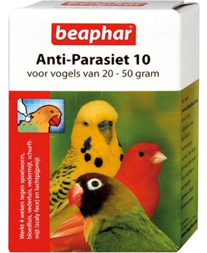 Beaphar Anti Parasiet 10 - Vogel - Lichaamsgewicht 20 tot 50 gr - 2 pipetten - 2 doosjes