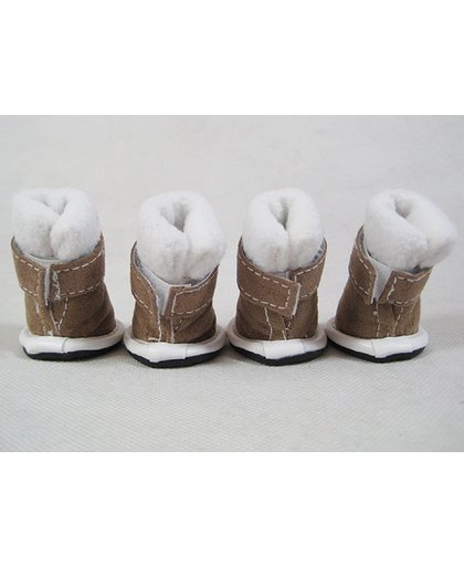 Comfort boots voor de hond bruin. - 5 LENGTE 5,5 CM / BREEDTE 4,5 CM