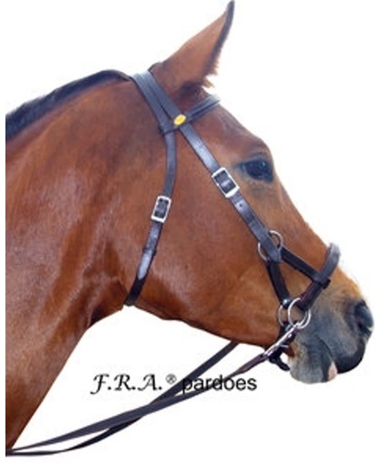 F.R.A. pardoes / bitl. hoofdstel-side pull  (syst.3) bruin leder pony