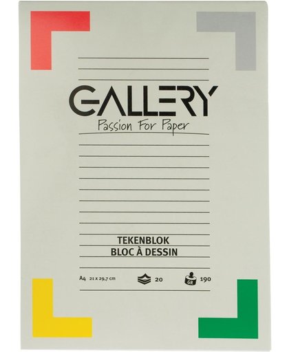 29x Gallery tekenblok 21x29,7cm (A4), extra zwaar houtvrij papier, 190 g/m  , blok van 20 vel