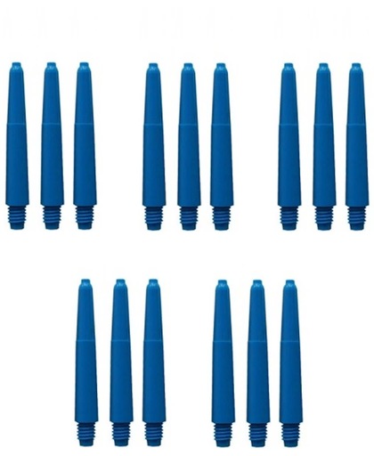 Dragon Darts darts shaft - 5 sets (15 stuks) - Short - blauw - darts shafts