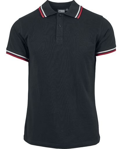 Urban Classics Twin Tipped Polo Shirt T-shirt zwart-wit-rood