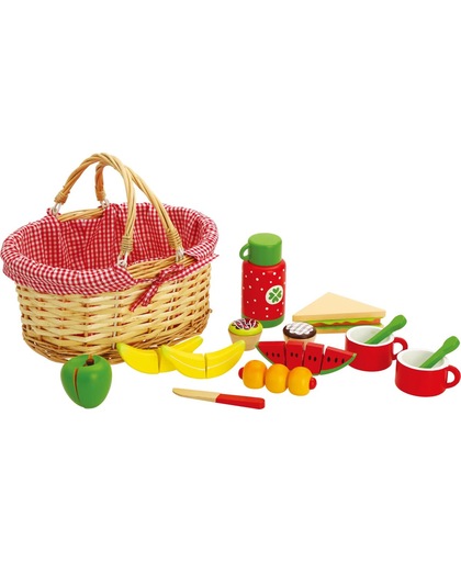 Playwood - Rieten picknickmand inclusief inhoud
