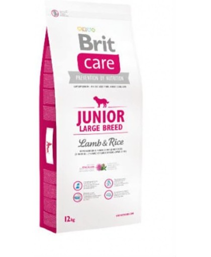 Brit Care hypo-allergeen Junior large breed Lam en Rijst 12kg met 50% vlees!