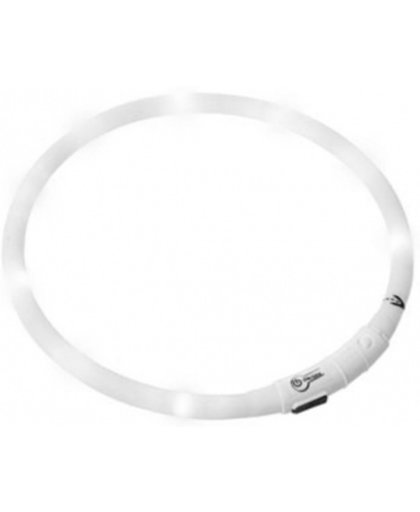 LED EASYDOG halsband - wit - inkortbaar 20 tot 70 CM - oplaadbaar