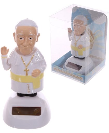 De Paus poppetje solar danst bij kunst of zonlicht