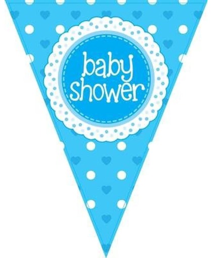 babyshower versiering slinger / vlaggenlijn blauw