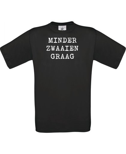Mijncadeautje - Unisex T-shirt - Luizenmoeder - Minder zwaaien graag - Zwart (maat M)