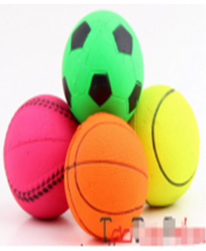 Een elastische rubberen gele bal