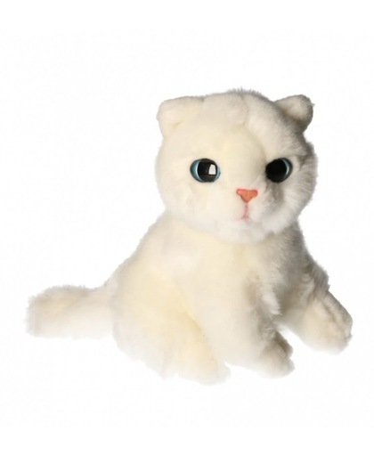 Pluche witte katten knuffel 20 cm