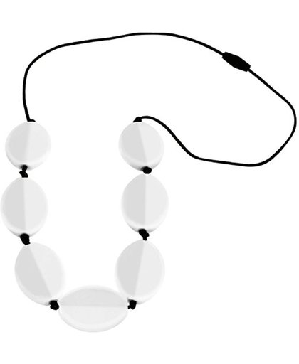 Jellystone Designs Caru Necklace - Kauwketting - Snow White with Smokey Black cord