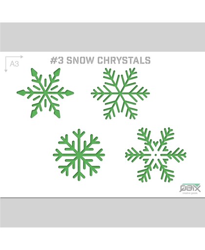 Sjabloon Sneeuwvlokken Karton Stencil A3 42 x 29,7 cm