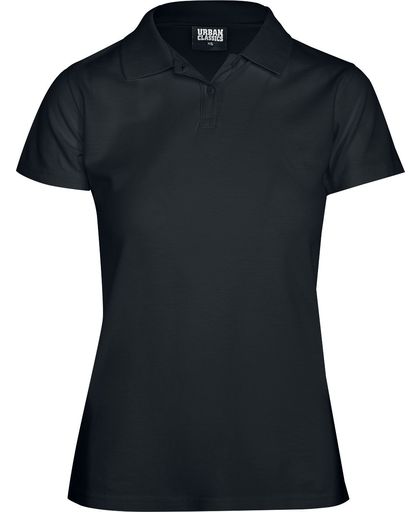Urban Classics Ladies Washed Polo Tee Girls polo shirt zwart