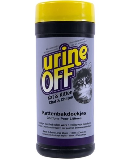 Urine off geur en vlekverwijderaar kattenbak doekjes - 1 st à 35 st