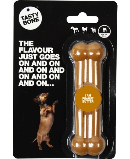 Tasty Bone Peanut Butter - Hond - Kauwspeelgoed - Toy: 11 cm - Honden tot 6 kg