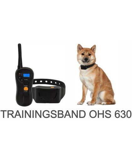 Trainingsband type OHS630 voor 2 (kleine tot middelgrote) honden 600 meter, watervast, 16 levels instelbaar voor trillen en geluid.