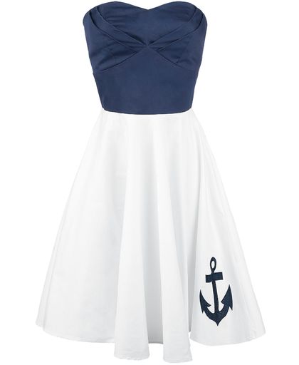 Dolly and Dotty Anchor Dress Jurk wit-blauw